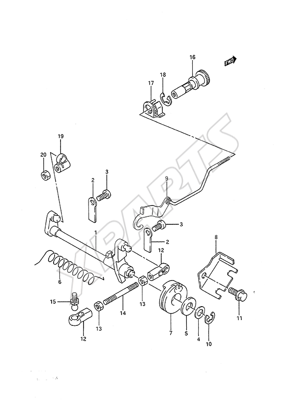  Throttle Shaft til Suzuki motor